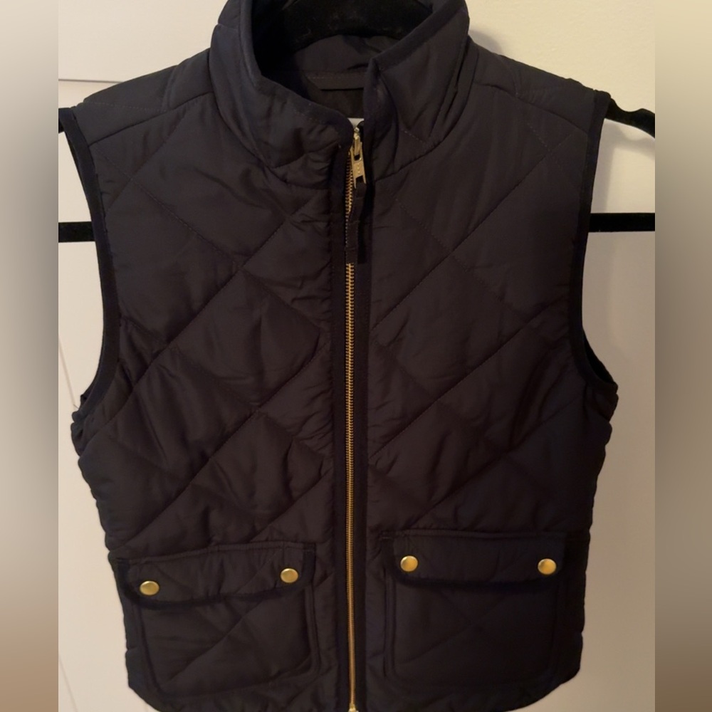 J. Crew Black Vest with Gold Zipper